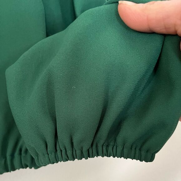 Aritzia, Wilfred bottle green, off shoulder, long sleeve blouse, elastic lines,S - Picture 4 of 7
